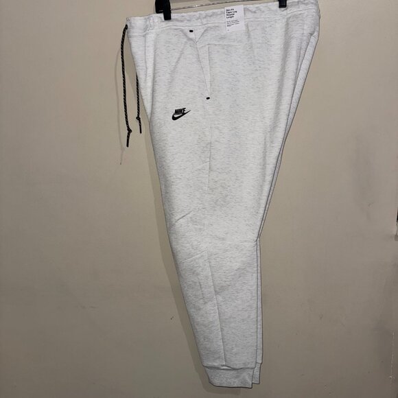 Nike Tech Fleece Joggers Birch Heather White Black Men's Size 2XL HV0959-051 NEW - Picture 7 of 14